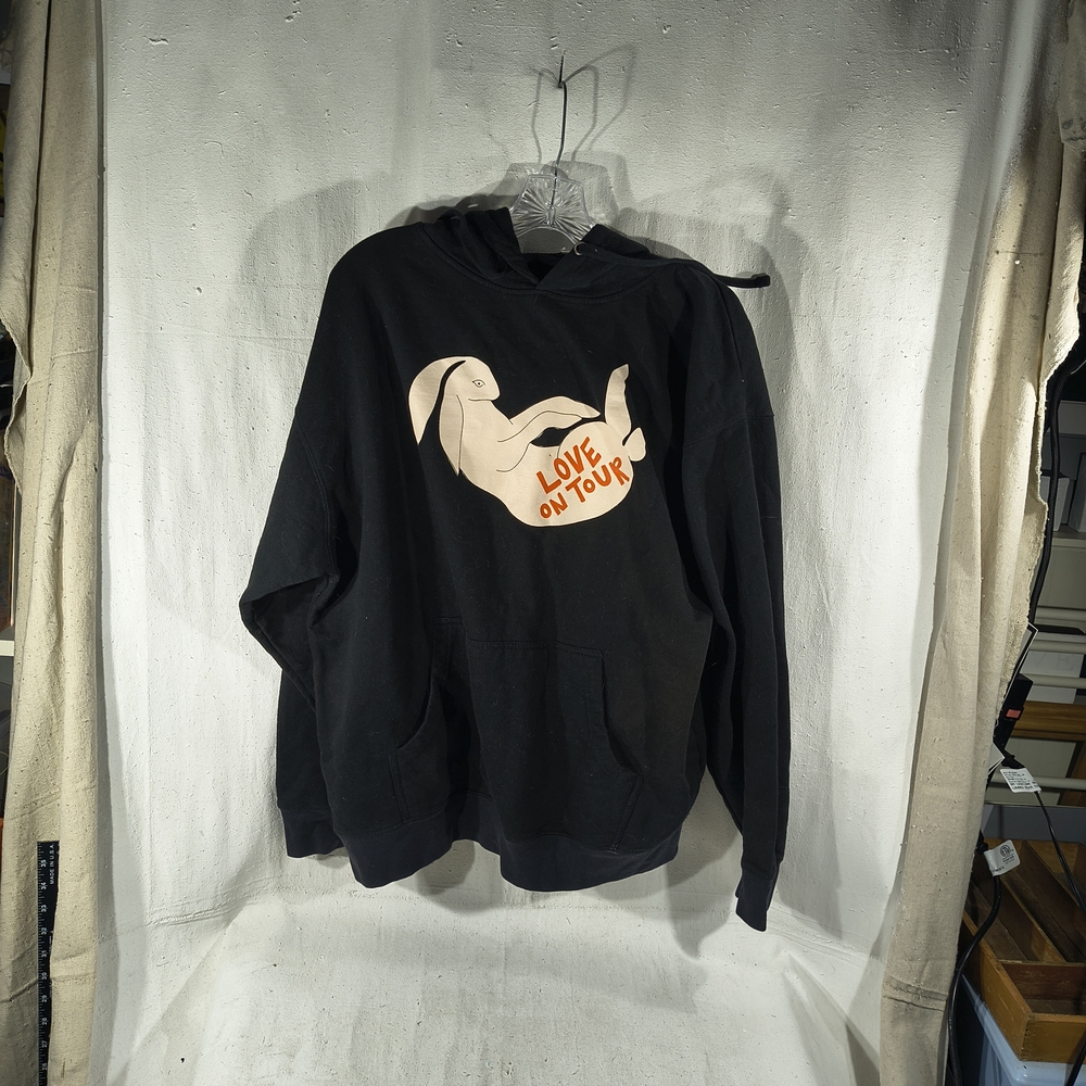 Harry Styles Unisex Size XL Black Hoodie Pull Over W/Love On Tour Graphic Design